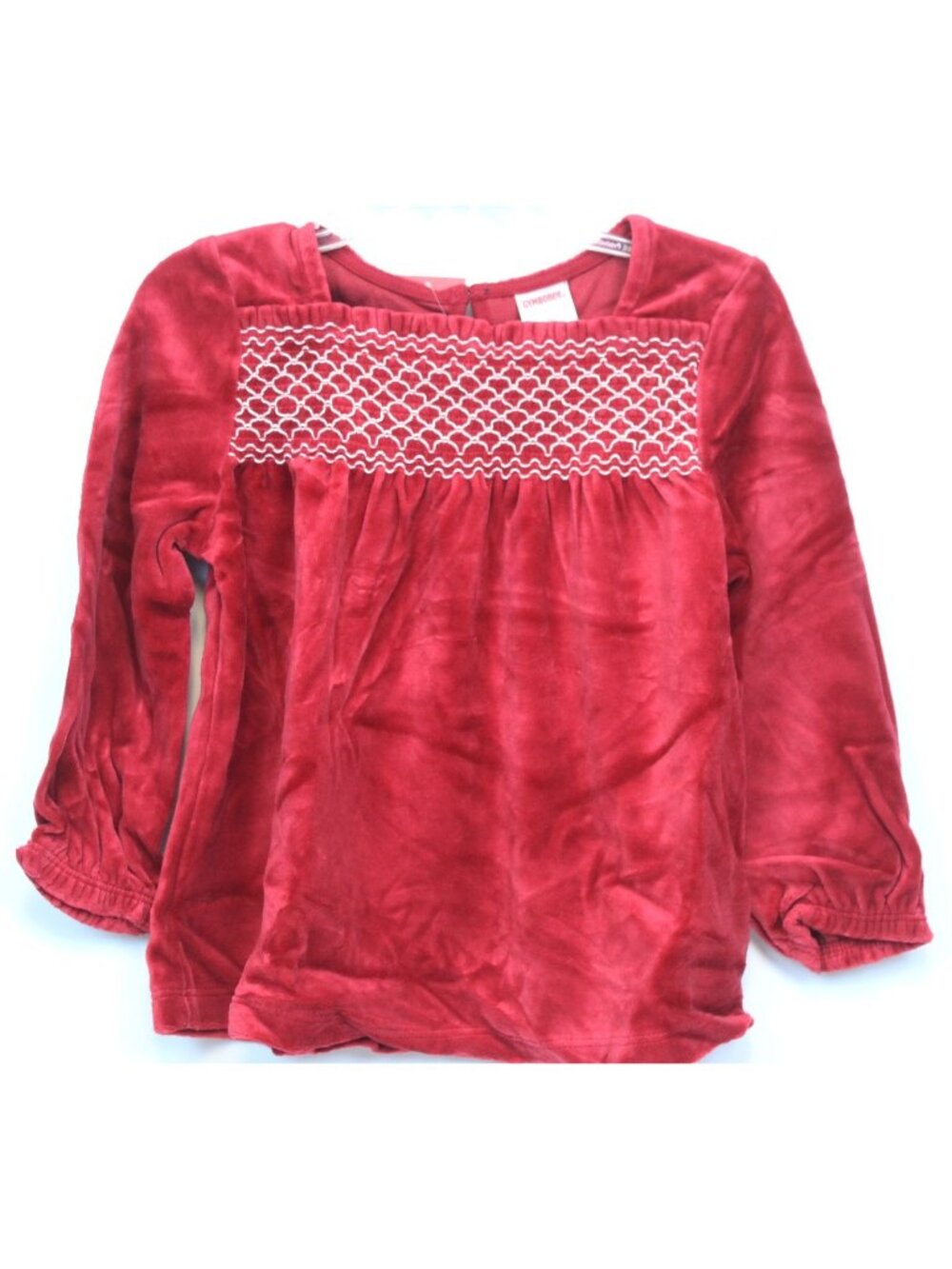 2008 Gymboree Holiday Friends Red Stretch Velvet Smocked Shirt sz 3T Winter Fun